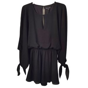 Express Romper, Tie Sleeve, Keyhole Open Back